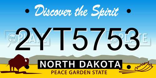 2YT5753 North Dakota License Plate