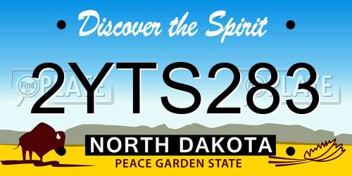 2YTS283 North Dakota License Plate