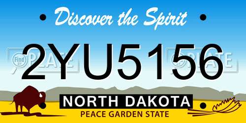 2YU5156 North Dakota License Plate