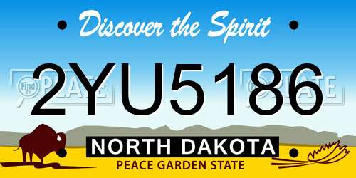 2YU5186 North Dakota License Plate