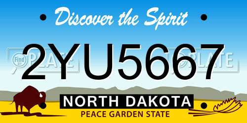 2YU5667 North Dakota License Plate