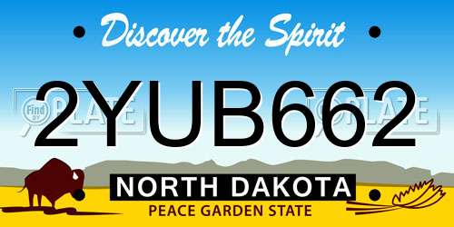 2YUB662 North Dakota License Plate