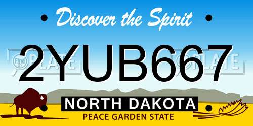2YUB667 North Dakota License Plate