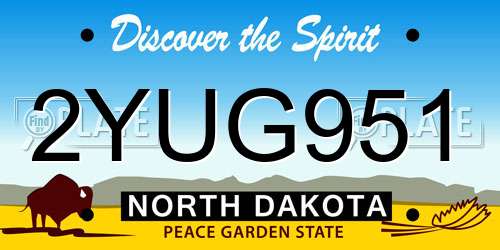2YUG951 North Dakota License Plate