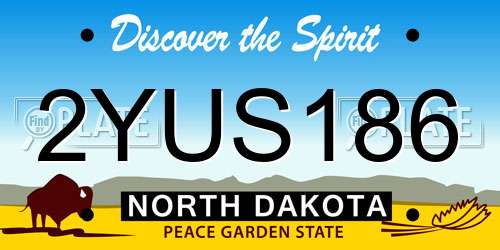 2YUS186 North Dakota License Plate