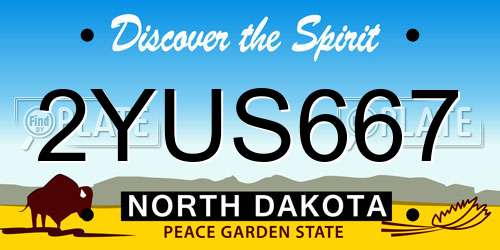 2YUS667 North Dakota License Plate