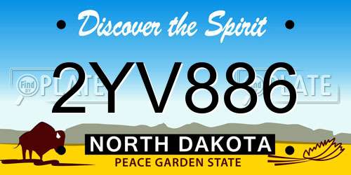2YV886 North Dakota License Plate