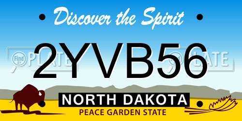 2YVB56 North Dakota License Plate