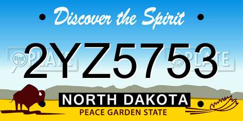 2YZ5753 North Dakota License Plate