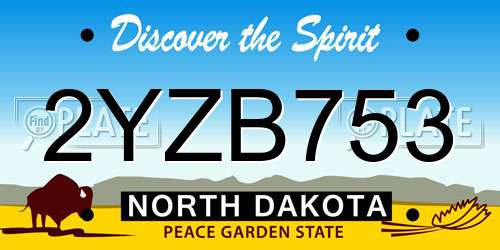 2YZB753 North Dakota License Plate