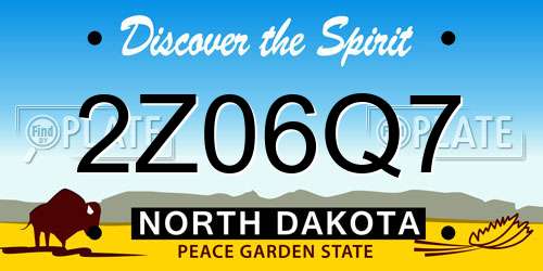 2Z06Q7 North Dakota License Plate