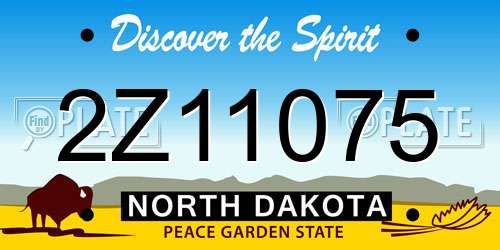 2Z11075 North Dakota License Plate