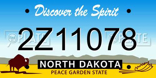 2Z11078 North Dakota License Plate