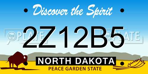 2Z12B5 North Dakota License Plate