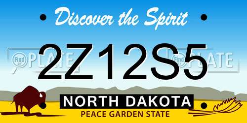 2Z12S5 North Dakota License Plate