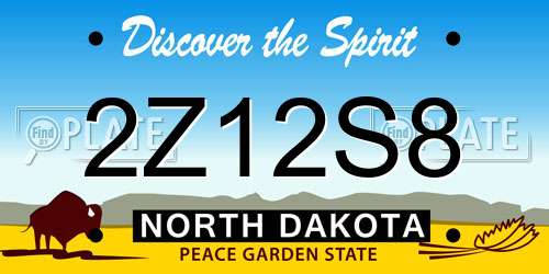 2Z12S8 North Dakota License Plate