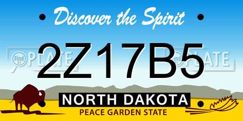 2Z17B5 North Dakota License Plate