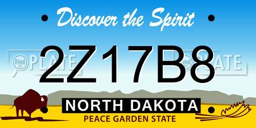 2Z17B8 North Dakota License Plate