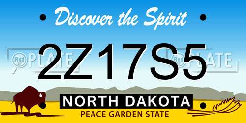 2Z17S5 North Dakota License Plate