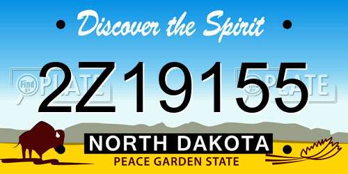 2Z19155 North Dakota License Plate