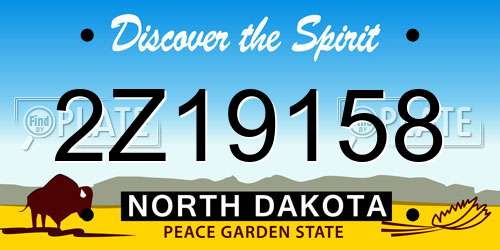 2Z19158 North Dakota License Plate