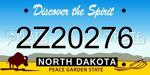 2Z20276 North Dakota License Plate