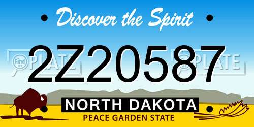 2Z20587 North Dakota License Plate