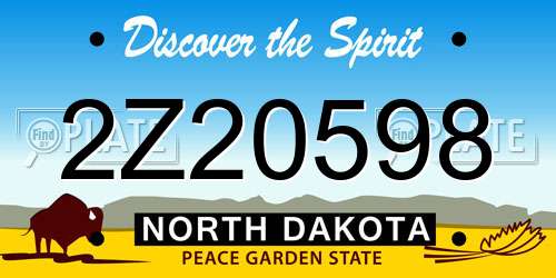 2Z20598 North Dakota License Plate