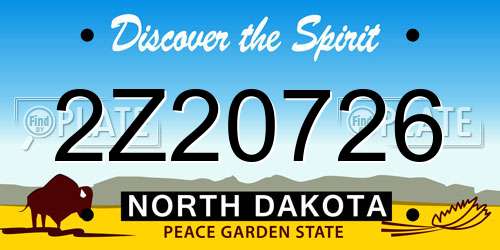 2Z20726 North Dakota License Plate