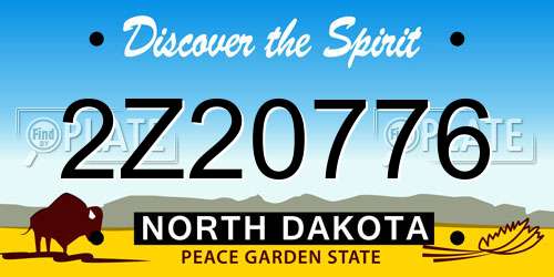 2Z20776 North Dakota License Plate