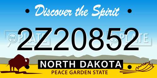 2Z20852 North Dakota License Plate