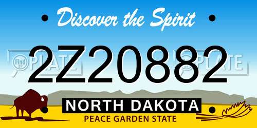 2Z20882 North Dakota License Plate