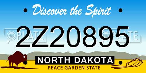 2Z20895 North Dakota License Plate