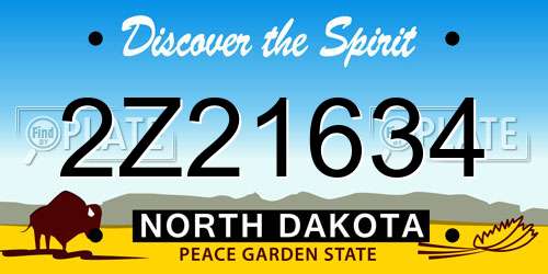 2Z21634 North Dakota License Plate