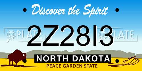2Z28I3 North Dakota License Plate