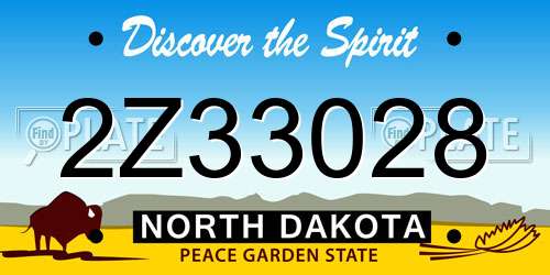 2Z33028 North Dakota License Plate