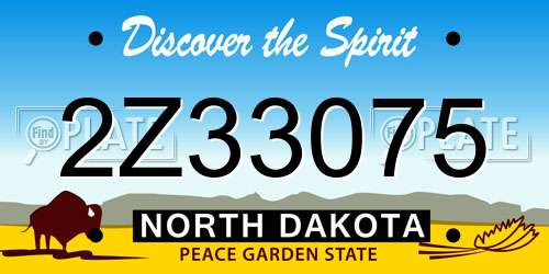 2Z33075 North Dakota License Plate
