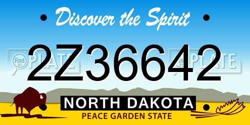 2Z36642 North Dakota License Plate