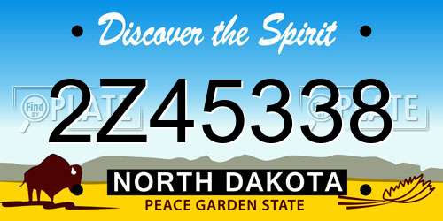 2Z45338 North Dakota License Plate