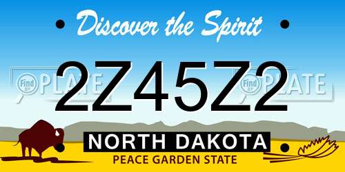 2Z45Z2 North Dakota License Plate