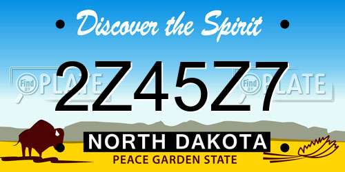 2Z45Z7 North Dakota License Plate