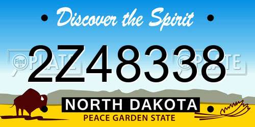2Z48338 North Dakota License Plate