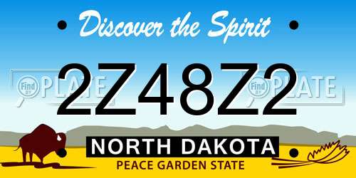 2Z48Z2 North Dakota License Plate