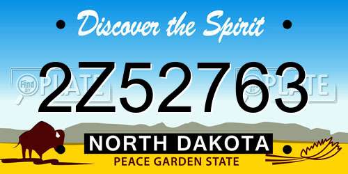 2Z52763 North Dakota License Plate