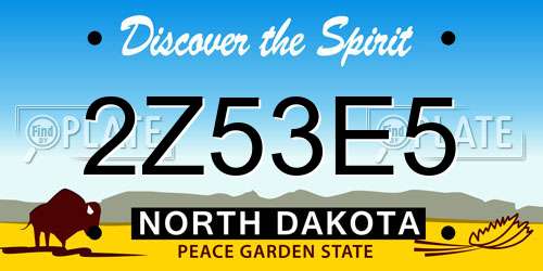 2Z53E5 North Dakota License Plate
