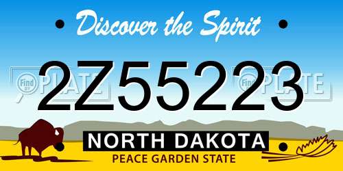 2Z55223 North Dakota License Plate