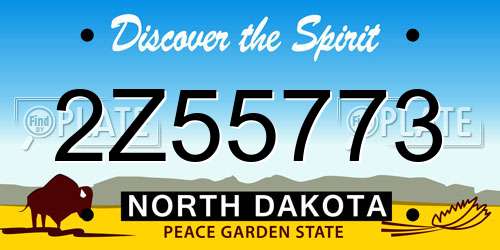 2Z55773 North Dakota License Plate