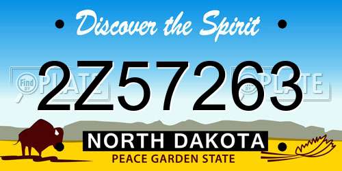 2Z57263 North Dakota License Plate