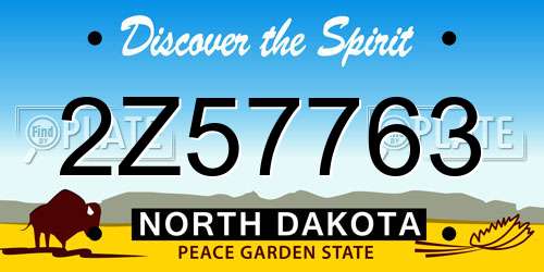 2Z57763 North Dakota License Plate