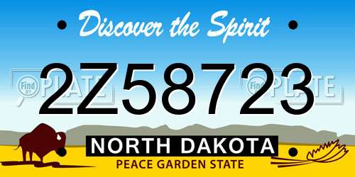 2Z58723 North Dakota License Plate
